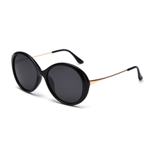 Load image into Gallery viewer, N056 Polarized Black Oval Sunglasses