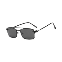 Load image into Gallery viewer, N042 Polarized Black Rectangular Clip On Sunglasses
