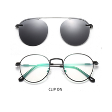 Load image into Gallery viewer, N047 Black Clip On Round Glasses
