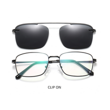 Load image into Gallery viewer, N049 Black Clip On Rectangular Glasses
